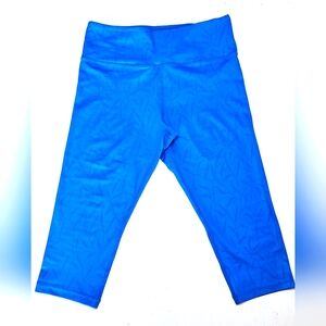 💙🩵 ZYIA Active WILLOW BLUE Light N Tight Leaf Crop Leggings Yoga 8 10